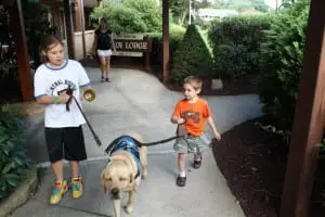 NickyâMitrioneâ(right),âwithâhisâGuidingâEyesâdog,âKelso.ââTheyâhaveâbeenâtogetherâforâtwoâyearsânow.ââ(PhotoâcourtesyâofâGuidingâEyesâforâtheâBlind)