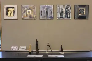 PaintingsâbyâDorotaâMichalukâofâFranceâandâsculpturesâbyâHannaâOrenâHuppertâofâtheâNetherlands.â(PhotoâbyâA.âRooney) 