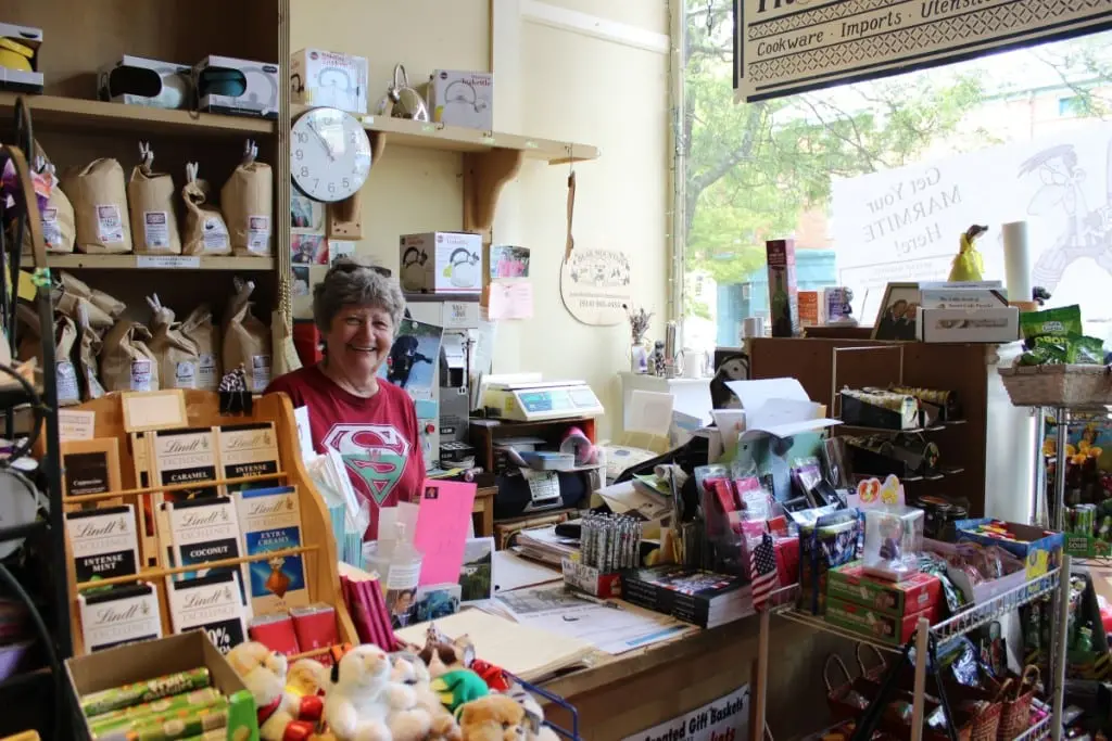 Leonora Burton behind the counter at The Country Goose (photo by A. Rooney) 