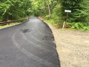 South Mountan Pass at High Ridge Road shortly after the paving (photo provided by Terence Zaleski) 