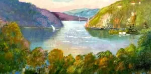Detail from a landscape by Mary Flaherty
