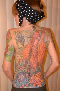 Christine Nauman's tattoos cover about 60 percent of her body (photo provided) 