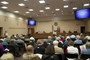 The forum drew a packed house (photo by K.E. Foley)