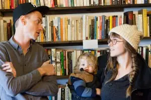 Corey Eastwood and Kate Ryan, two of Binnacle's three owners, with Ryan's son, Garland.( Photo by Michael Berlin) 