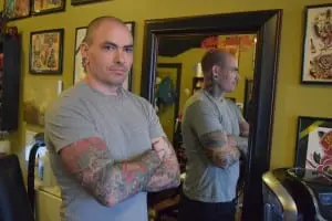 Matt Montleon, tattoo artist and owner of Honorable Ink (photo by M. Turton)