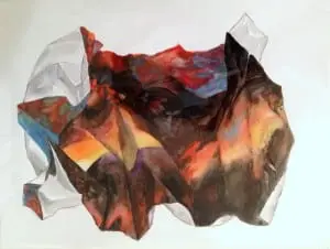 ValerieâHegarty,â"FredericâChurchâTwilightâCrumple",â2010,âwatercolorâonâpaper.ââImageâcourtesyâofâtheâartist 