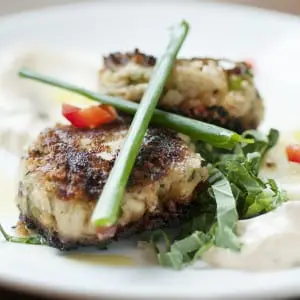 From The Vault menu: Jumbo lump Maryland style crab cakes in a tarragon remoulade (photo provided) 