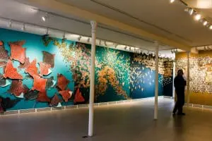 Schlobohm's installations along south wall of Garrison Art Center (photo by A. Peltonen)