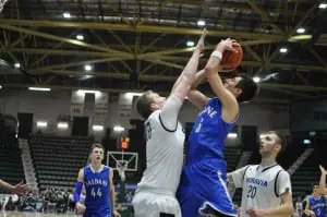 Haldane senior Nick Chiera shoots against Moravia in the Class C semifinals on March 11. (Photo by Peter Farrell)