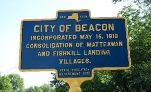 A state historical marker explaining the origins of Beacon.