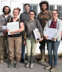 Kyle Woehrle, Lexi Burko, Glynwood Director of Farmer Training Dave Llewellyn, Ali Mitchell, Charles Carrier and Caitlin Keller (photo provided)