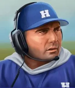 A painting of Coach Tony Percacciolo