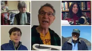 Clockwise from upper left: Leonora Burton, Heller Levinson, Lucille Merry, Neal Spitzer and Noah Bingham