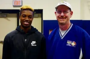 Rayvon Grey with Beacon coach Jim Henry (photo by J. Simms)