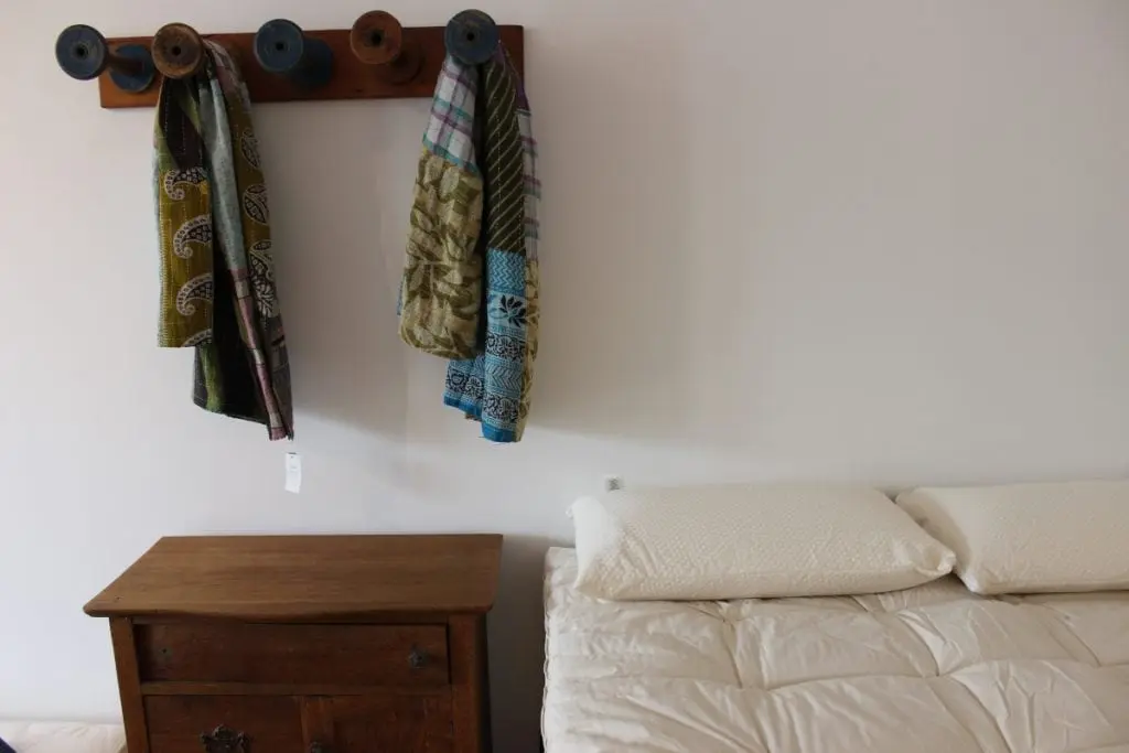 Organic mattresses and bedding, along with colorful textiles, are Hudson Natural's mainstays. (Photo by A. Rooney)