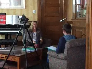 Noahâ
Cory,â
filmmakerâ
andâ
formerâ
patientâ
ofâ
"Nurseâ
Melonie,"â
interviewsâ
herâ
forâ
hisâ
film.â
â
(Photo provided)