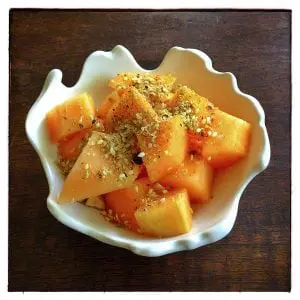 Savory dukkah on melon: strict adherence to a recipe isn’t important—the key is imagination . (Photo by J. Dizney)