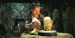 A scene from Raiders of the Lost Ark, starring Harrison Ford.