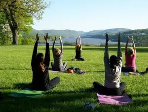 Ellen Forman leads a Yoga with a View class at Boscobel (photo provided)