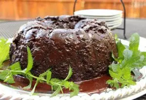 Fragrant cocoa powder, Kahlua and rich chocolate enhance this Bundt cake. (Photo by M.A. Ebner)