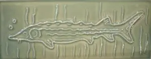 There are concerns about the effect anchorage grounds would have on the river’s sturgeon. (Artwork by Mary St. John, showing at RiverWinds Gallery in Beacon)