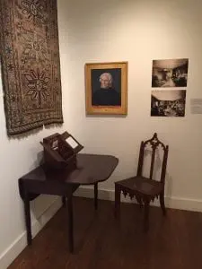 Furniture, photographs and objects associated with Anna and Susan Warner on display at the Putnam History Museum. (Photo by A. Rooney)