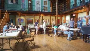 The first Beacon Repair Cafe at the Howland Cultural Center in May (Photo by Samantha Tseng)