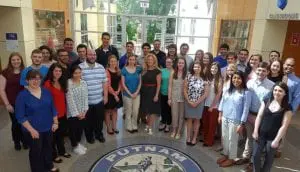 The county's 2016 summer interns with County Executive MaryEllen Odell (center)