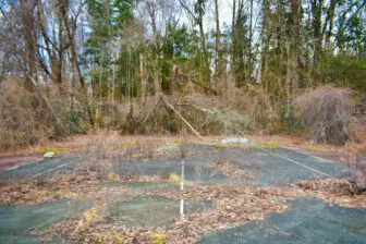 Ruined tennis court
