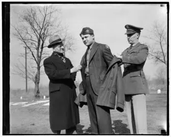 trying on new CCC uniform 1939