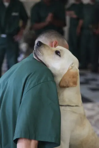 Inmate and dog