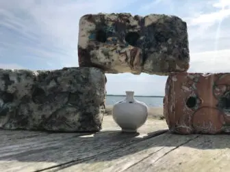 A vase and bricks made by Knaus