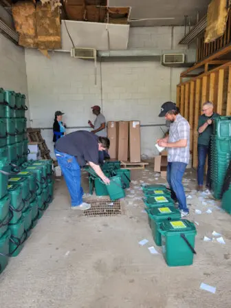 Philipstown Town Board members, volunteers and a town employee assembled food composting kits in May for distribution.Photo by Karen Ertl 