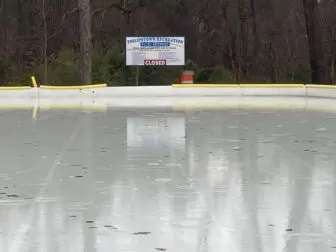 Although Philipstown set up its ice rink on Jan. 15, skaters are still waiting. (Photo by L. Sparks)