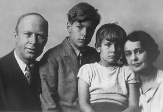 Sergei Prokofiev with his family in 1936, the year he composed Peter and the Wolf while living in Moscow.