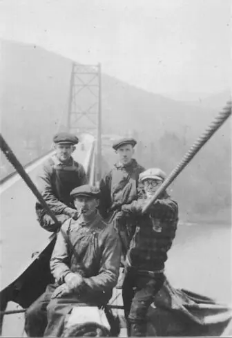 Bridge workers in 1924