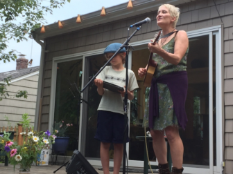 Jill Sobule performed in McKelvey's backyard in 2018.