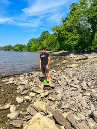 Thomas Bregman and the remains of “Torqued Jetty” at Long Dock ParkPhoto by B. Cronin