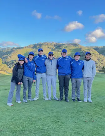 The Pioneer High School golf team in spring 2022; Jasper is on the far right.