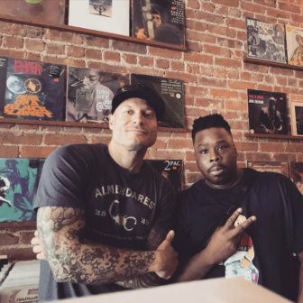 Vinyl Room co-owner John Kihlmire (left) with DJ Tekwun