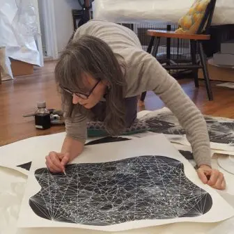 Sky Pape at work in her Manhattan studio