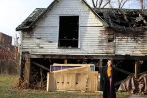 Kristin Battersby and her father, Jeff Battersby, want to transform a former garage into a one-bedroom apartment.Photo by L. Sparks