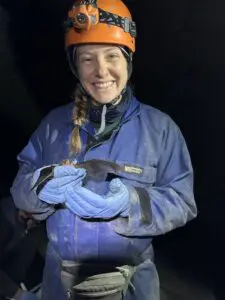 Wildlife biologist Ashley Meyer during arecent bat survey Photo provided