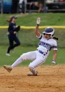 a Haldane player slides into second against Putnam Valley.Photos by Cadence Heeter