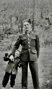 Anne Johnson with her older brother, Buster