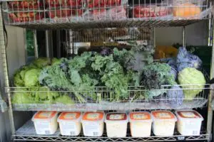 Produce is sourced from local farms.
