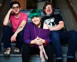 Barnaby! is drummer Mike Rasimas, singer and guitarist Mimi Sun Longo and bassist Harrison Cannon.