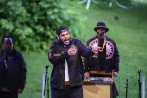 Luis Quintero during a performance of Medea. Photos by Gabe Palacio/HVSF