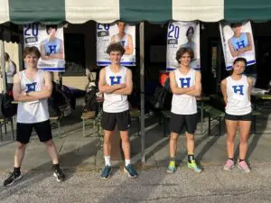 Haldane's cross-country seniors: Brendan Shanahan, Jack Illian, Oliver Petkus and Ashley Sousa (Photo provided)