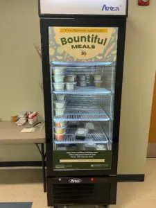 The Bountiful Meals community freezer at the Brewster Public Library
